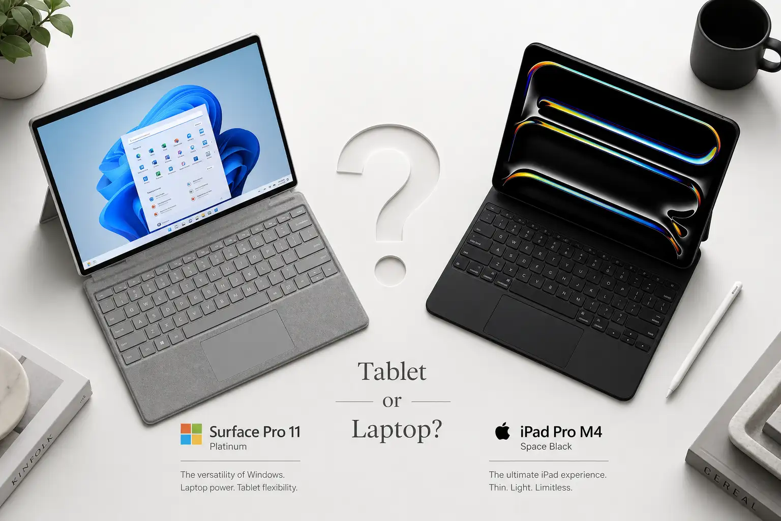 Microsoft Surface Pro 11 vs iPad Pro M4: Tablet or Laptop Replacement?